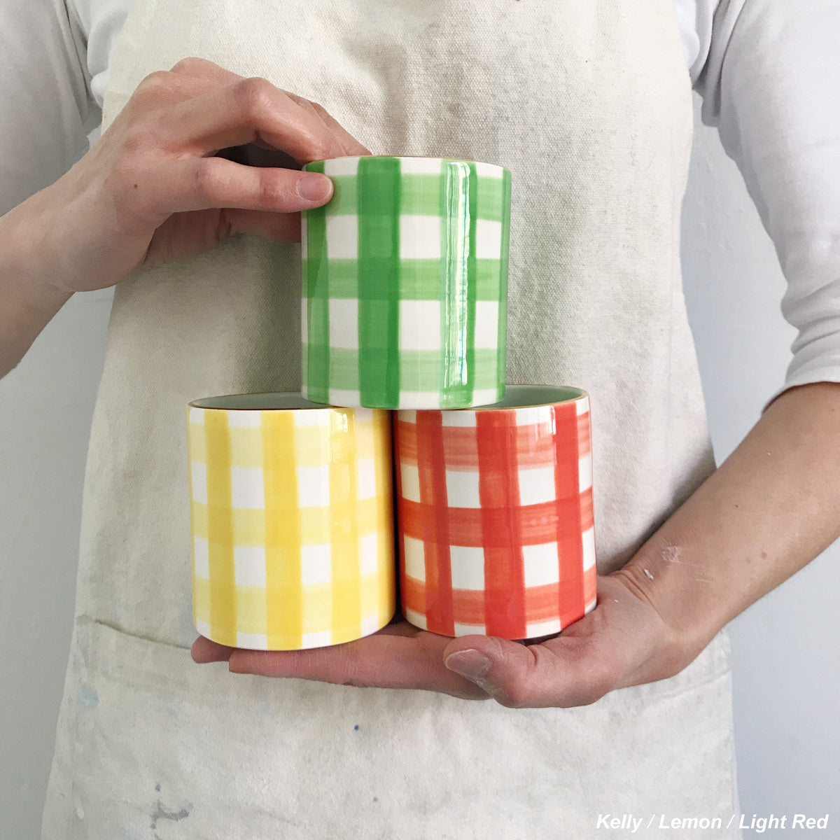 Spring Checkered Tumbler — Jillia Ceramics